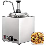Anbt Commercial Hot Fudge Warmer,Nacho Cheese Sauce Warmer Pump Dispenser,650W Cheese Warmer Stainless Steel for Restaurants,Snack Stations,Cupcake Store